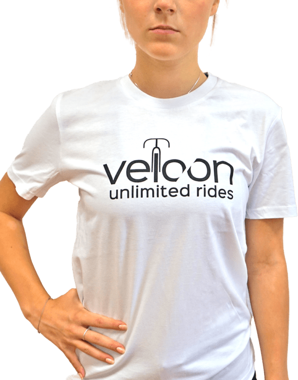 Veloon unlimited rides Fahrrad T-Shirt weiß unisex